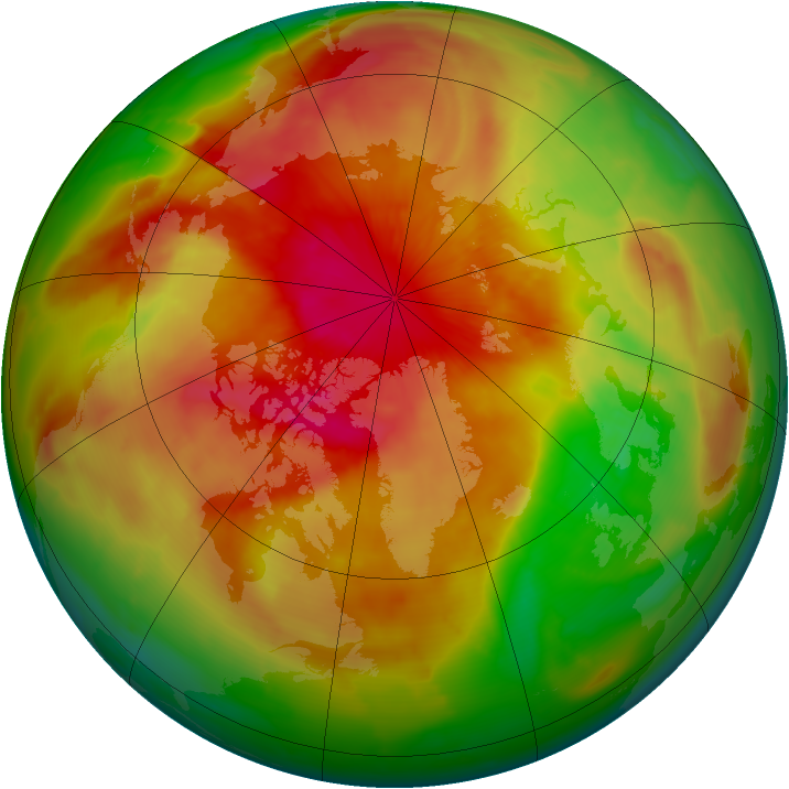 Arctic ozone map for 07 April 2015